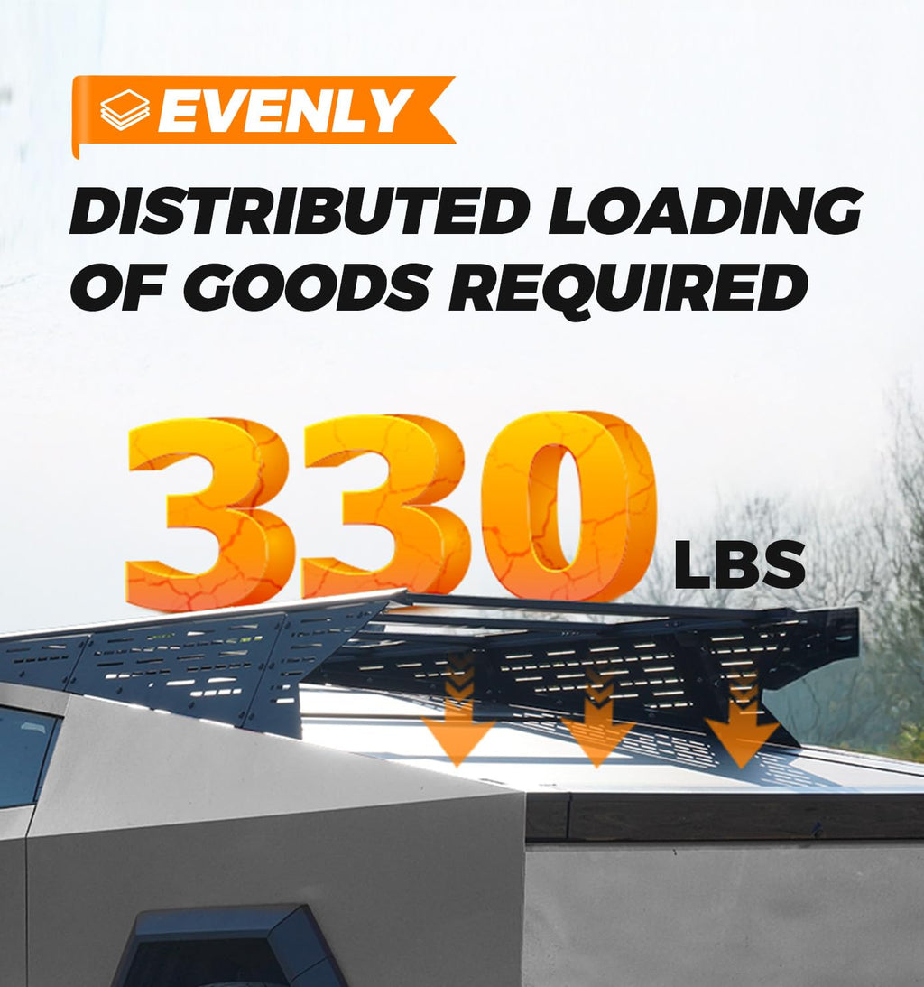 TERRATRECK Mid Version Cargo Racks Roof With Crossbar for Tesla Cybertruck 2023 & Up