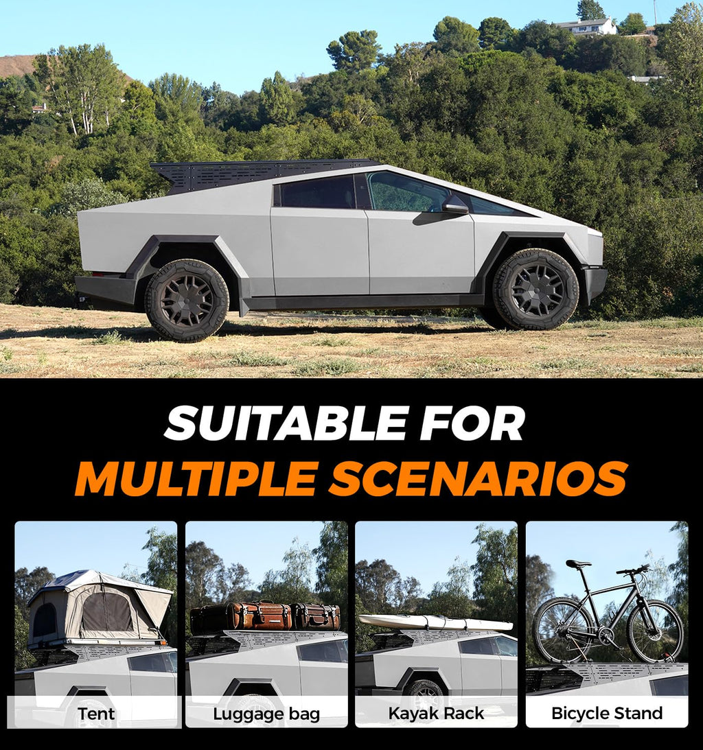 TERRATRECK Mid Version Cargo Racks Roof With Crossbar for Tesla Cybertruck 2023 & Up