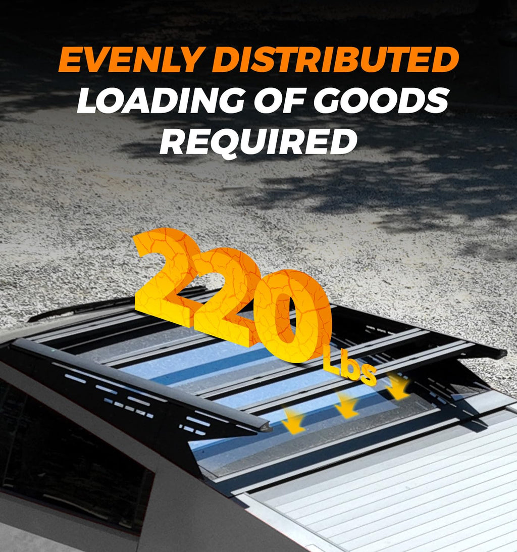 TERRATRECK Short Version Cargo Racks Roof With Crossbar for Tesla Cybertruck 2023 & Up