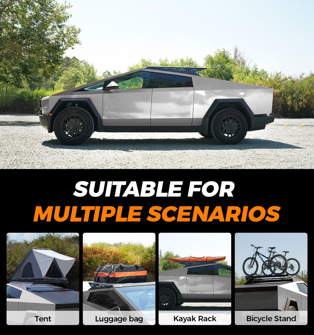 TERRATRECK Short Version Cargo Racks Roof With Crossbar for Tesla Cybertruck 2023 & Up