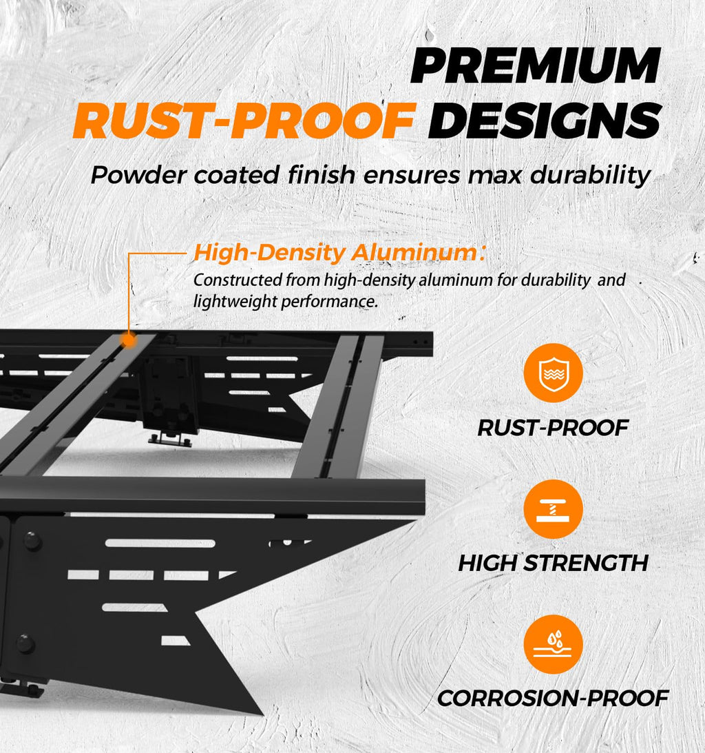 TERRATRECK Short Version Cargo Racks Roof With Crossbar for Tesla Cybertruck 2023 & Up