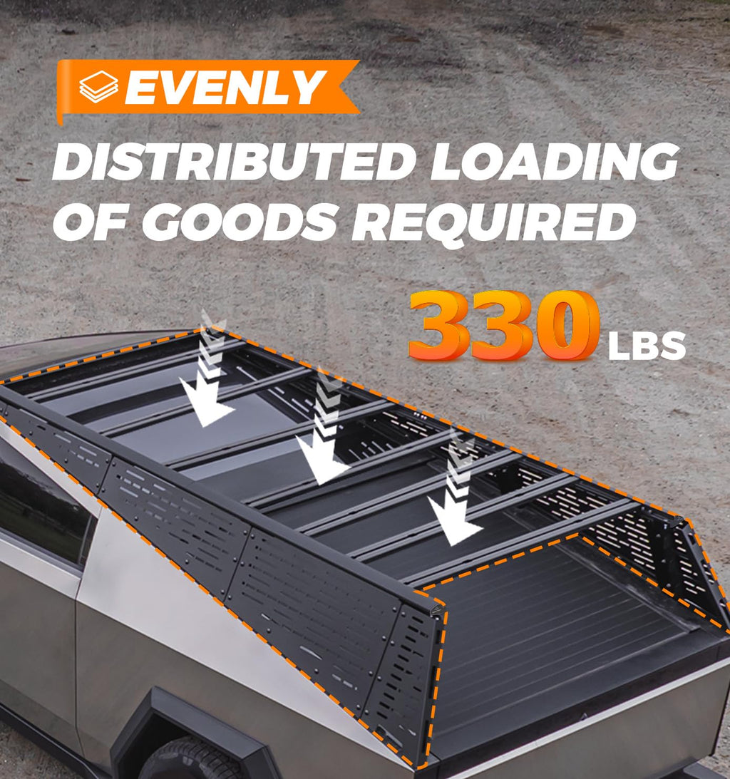 TERRATRECK Long Version Cargo Racks Roof With Crossbar for Tesla Cybertruck 2023 & Up