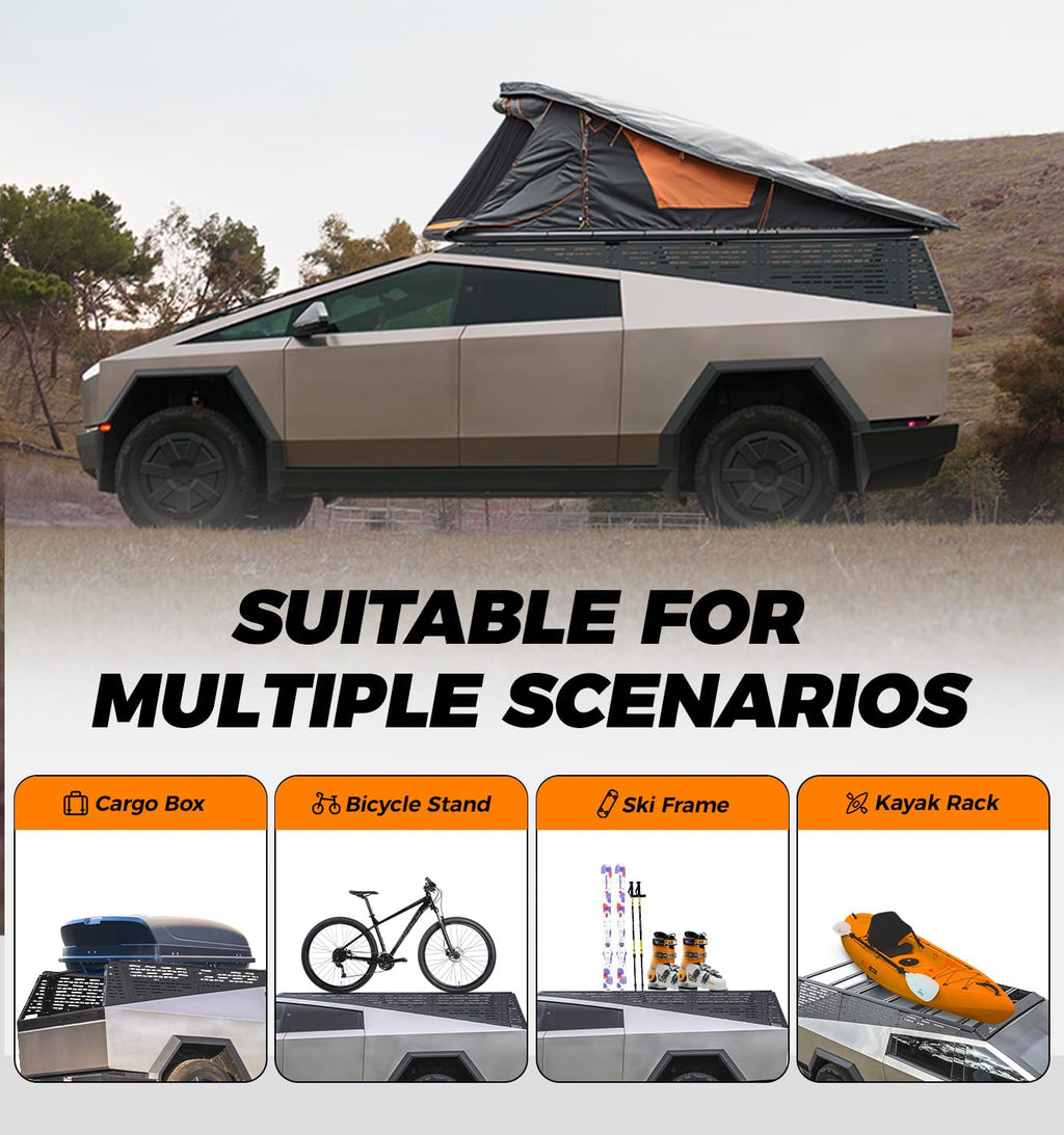 TERRATRECK Long Version Cargo Racks Roof With Crossbar for Tesla Cybertruck 2023 & Up